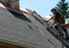 Man installing new roof